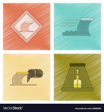 Assembly flat shading style icon nature disaster vector image