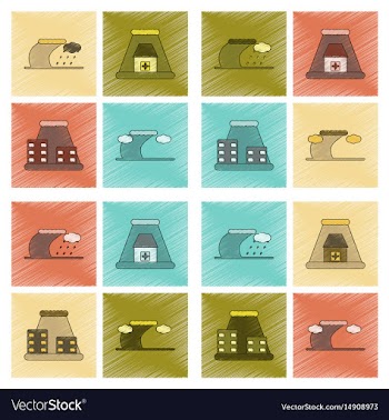 Assembly flat shading style icon nature disaster vector image