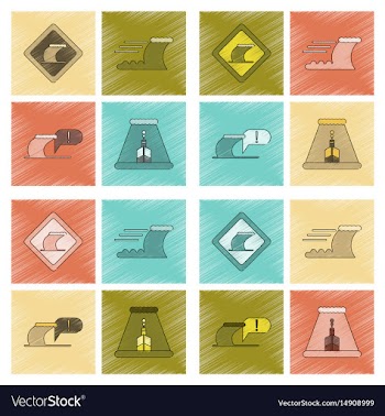 Assembly flat shading style icon nature disaster vector image