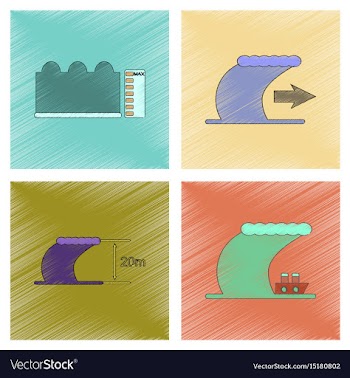 Assembly flat shading style icon nature disaster vector image