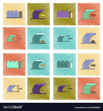 Assembly flat shading style icon nature disaster vector image