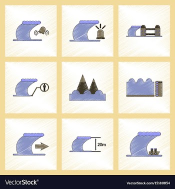 Assembly flat shading style icon nature disaster vector image