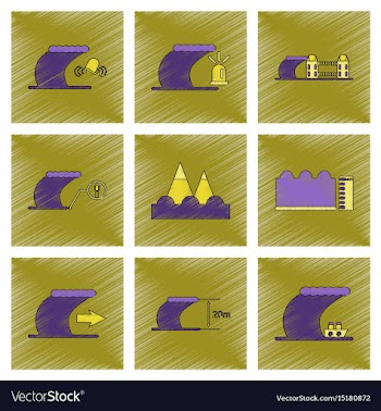 Assembly flat shading style icon nature disaster vector image