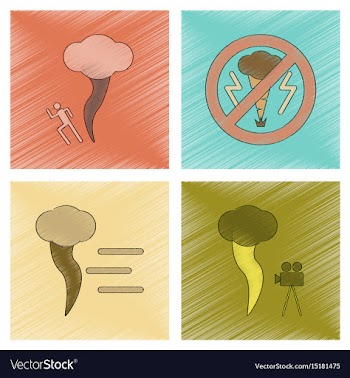 Assembly flat shading style icon nature disaster vector image