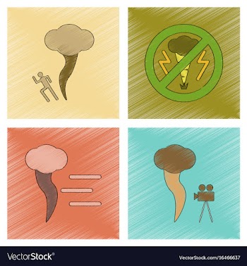 Assembly flat shading style icon nature disaster vector image