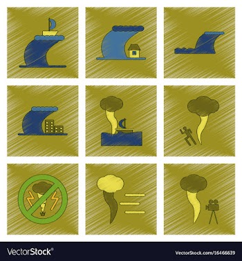 Assembly flat shading style icon nature disaster vector image