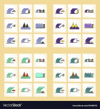 Assembly flat shading style icon nature disaster vector image