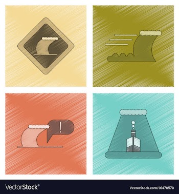 Assembly flat shading style icon nature disaster vector image