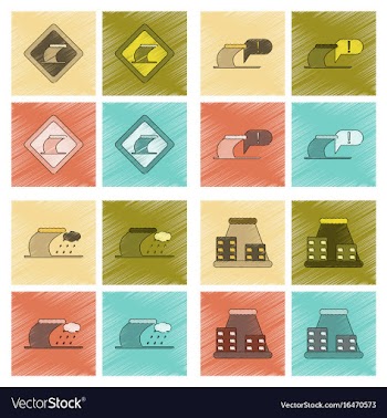 Assembly flat shading style icon nature disaster vector image