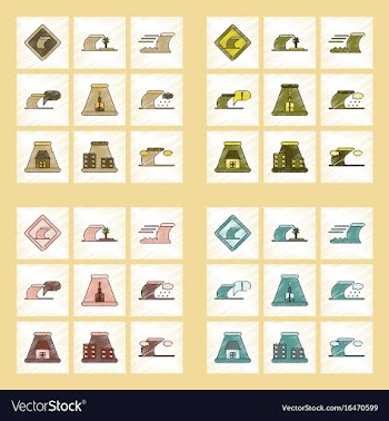 Assembly flat shading style icon nature disaster vector image