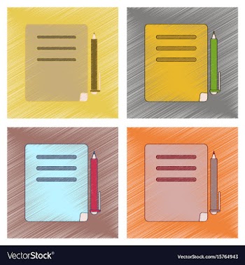 Assembly flat shading style icon notebook and pen vector image