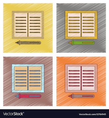 Assembly flat shading style icon notebook and pen vector image