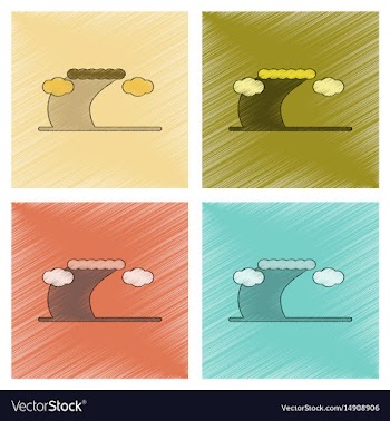 Assembly flat shading style icon ocean tsunami vector image