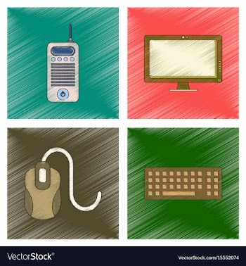 Assembly flat shading style icon office computer vector image