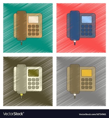 Assembly flat shading style icon office phone vector image