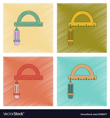 Assembly flat shading style icon pencil ruler vector image