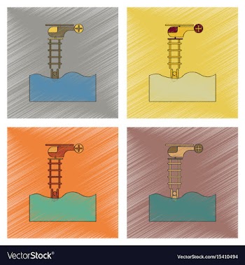 Assembly flat shading style icon people in water vector image