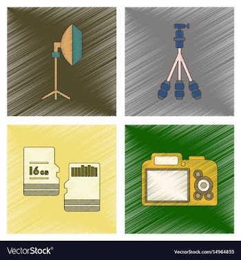 Assembly flat shading style icon photo camera vector image