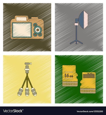 Assembly flat shading style icon photo camera vector image