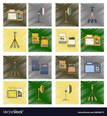 Assembly flat shading style icon photo camera vector image