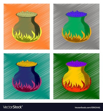 Assembly flat shading style icon potion cauldron vector image