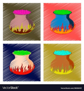 Assembly flat shading style icon potion cauldron vector image