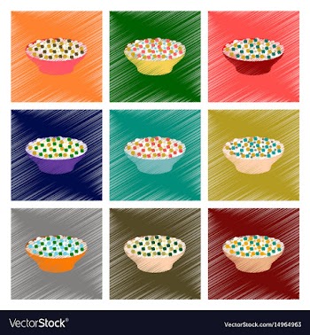 Assembly flat shading style icon salad plate vector image