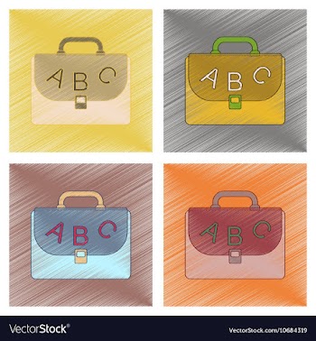 Assembly flat shading style icon school bag vector image