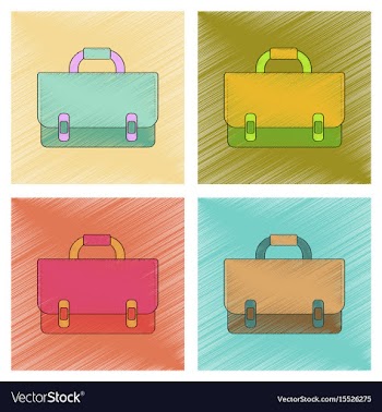 Assembly flat shading style icon school bag vector image