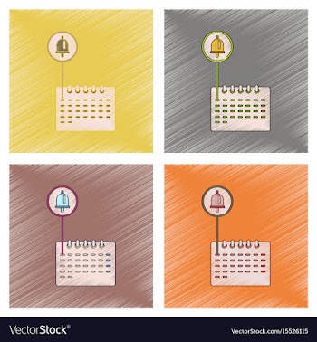 Assembly flat shading style icon school calendar vector image