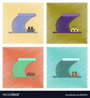 Assembly flat shading style icon ship storm vector image