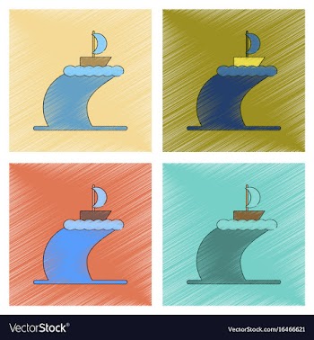 Assembly flat shading style icon ship storm vector image