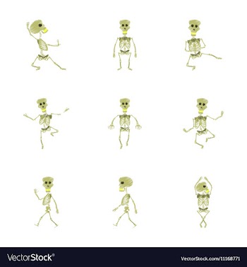 Assembly flat shading style icon skeleton vector image