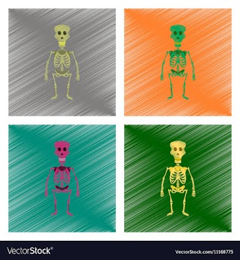 Assembly flat shading style icon skeleton vector image