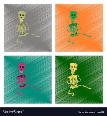 Assembly flat shading style icon skeleton vector image