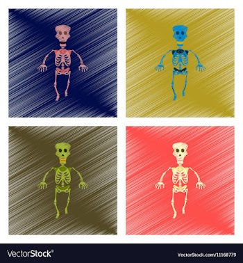 Assembly flat shading style icon skeleton vector image
