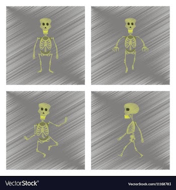 Assembly flat shading style icon skeleton vector image