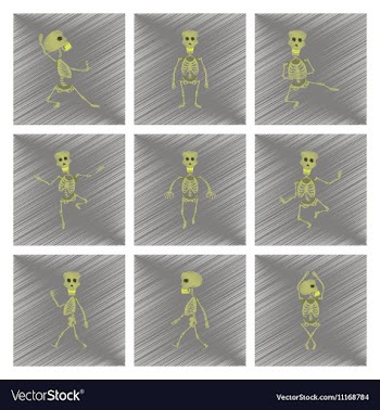 Assembly flat shading style icon skeleton vector image