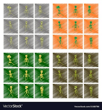 Assembly flat shading style icon skeleton vector image