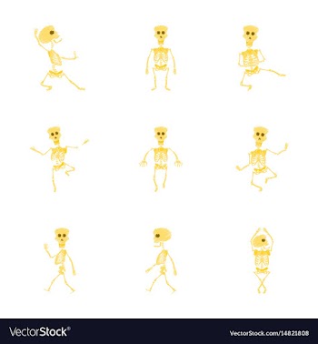 Assembly flat shading style icon skeleton vector image