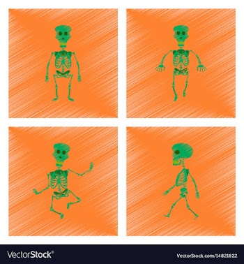 Assembly flat shading style icon skeleton vector image