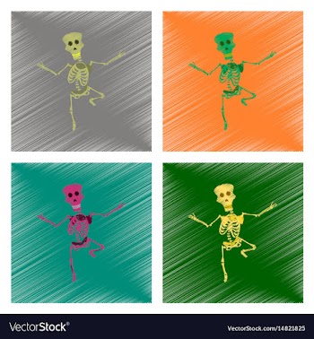 Assembly flat shading style icon skeleton vector image