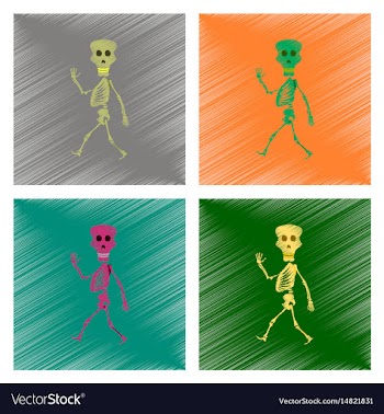 Assembly flat shading style icon skeleton vector image