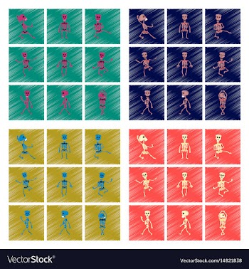 Assembly flat shading style icon skeleton vector image
