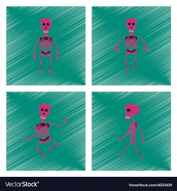 Assembly flat shading style icon skeleton vector image
