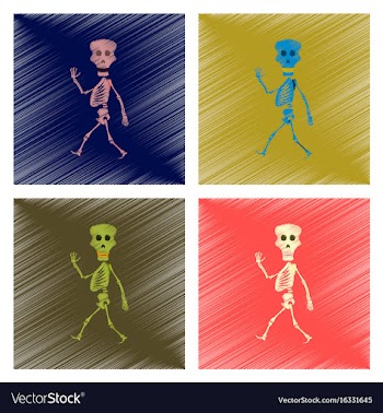 Assembly flat shading style icon skeleton vector image