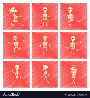 Assembly flat shading style icon skeleton vector image