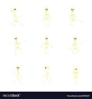 Assembly flat shading style icon skeleton vector image