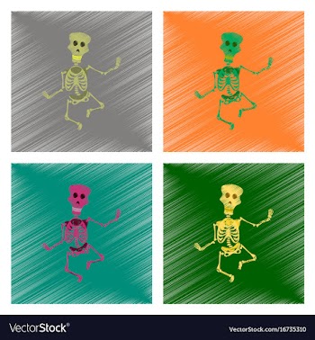 Assembly flat shading style icon skeleton vector image