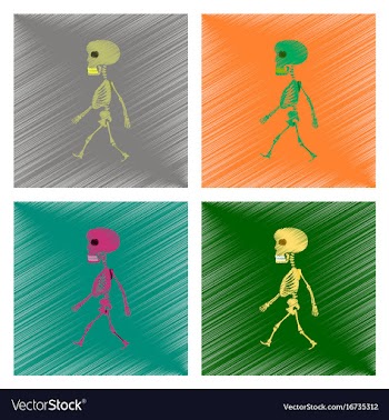 Assembly flat shading style icon skeleton vector image